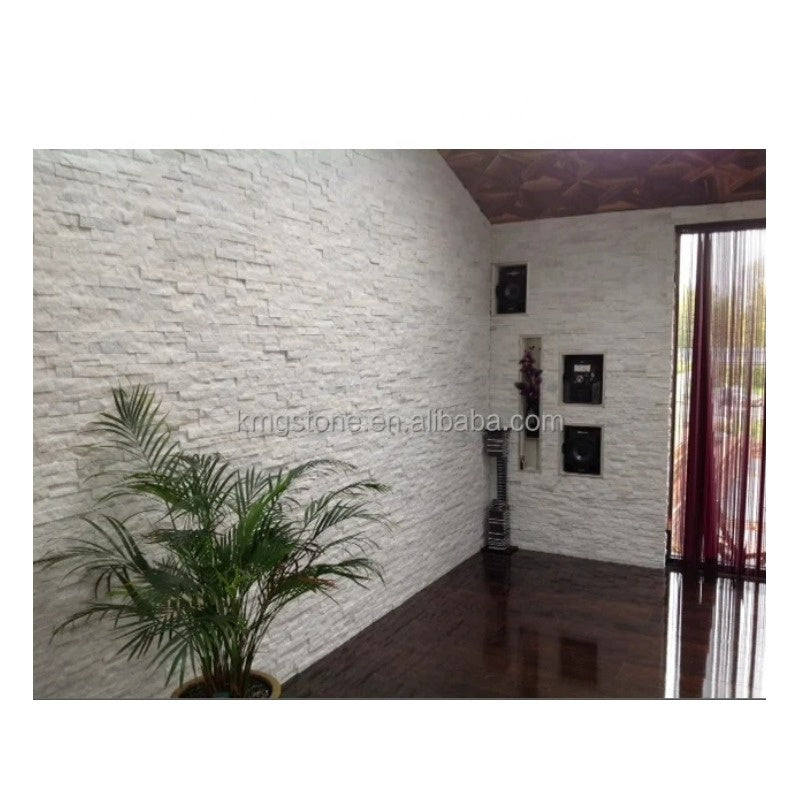 Tấm Ốp Tường Veneer Thạch Anh Trắng Tự Nhiên Thiết Kế Hiện Đại, Kháng Axit Với Bề Mặt Hoàn Thiện Chẻ