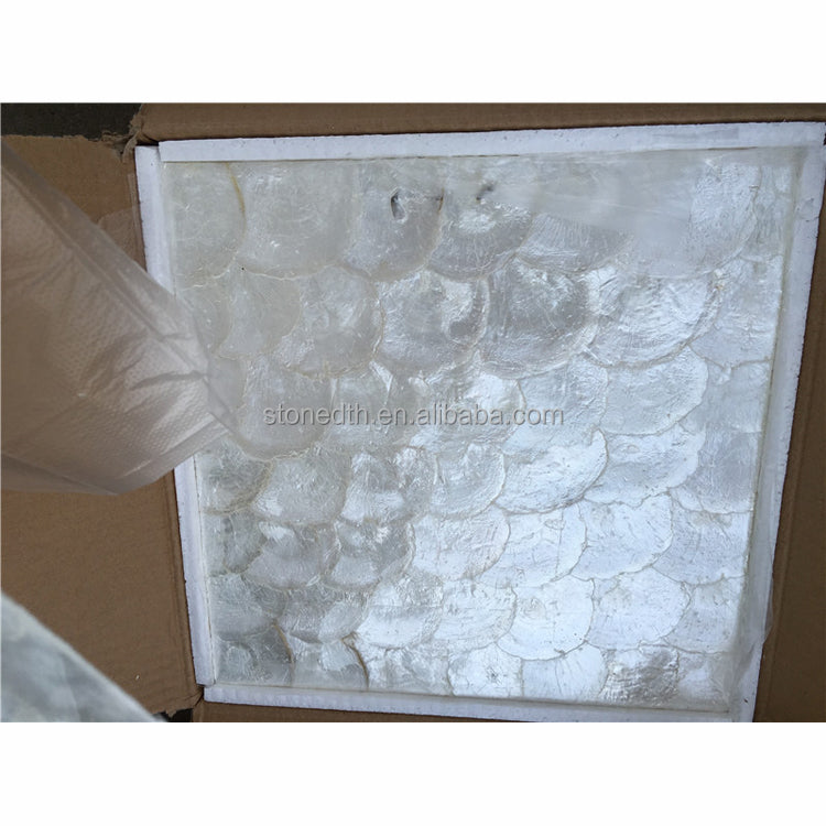 Gạch Mosaic Vỏ Sò Capiz Tự Nhiên Phong Cách Hiện Đại Dùng Để Trang Trí Nhà Cửa Và Đồ Nội Thất Tự Làm, Thiết Kế Dạng Sàn Gỗ Cho Ứng Dụng Trong Phòng & Biệt Thự