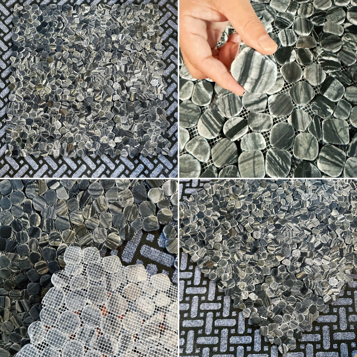 Bề mặt Mosaic sỏi tự nhiên đánh bóng hiện đại