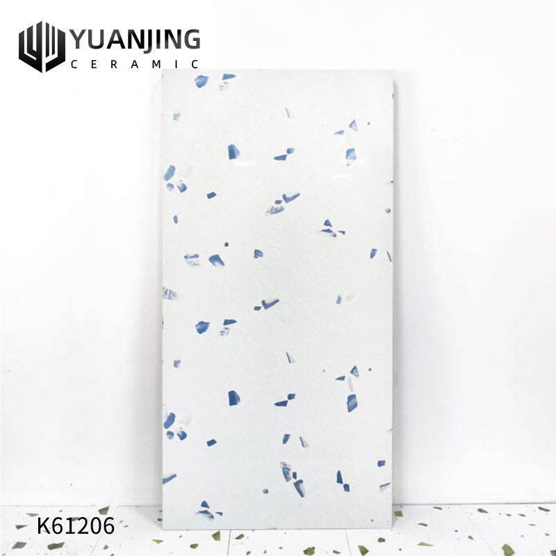 Gạch Sứ Bóng Họa tiết Terrazzo Tối giản Hiện đại 600x1200 Dùng cho Nhà hàng Khách sạn Homestay