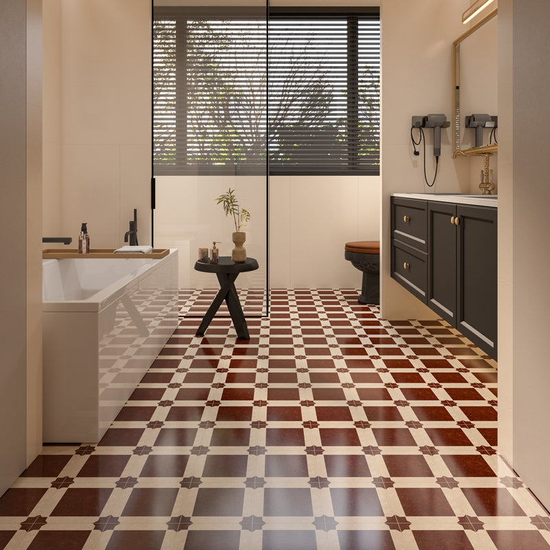 Gạch gốm sứ họa tiết hoa bề mặt mờ dùng cho sàn, tường phòng khách, phòng tắm, nhà bếp, phòng ăn, trung tâm thương mại - Gạch ốp tường và lát sàn nội thất