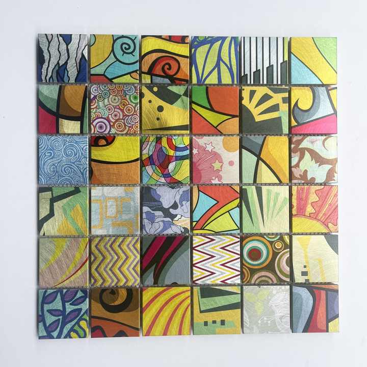 Gạch mosaic vuông thiết kế hiện đại trang trí tường nội thất phòng tắm nhà bếp phòng khách tranh vẽ đặc biệt có sẵn