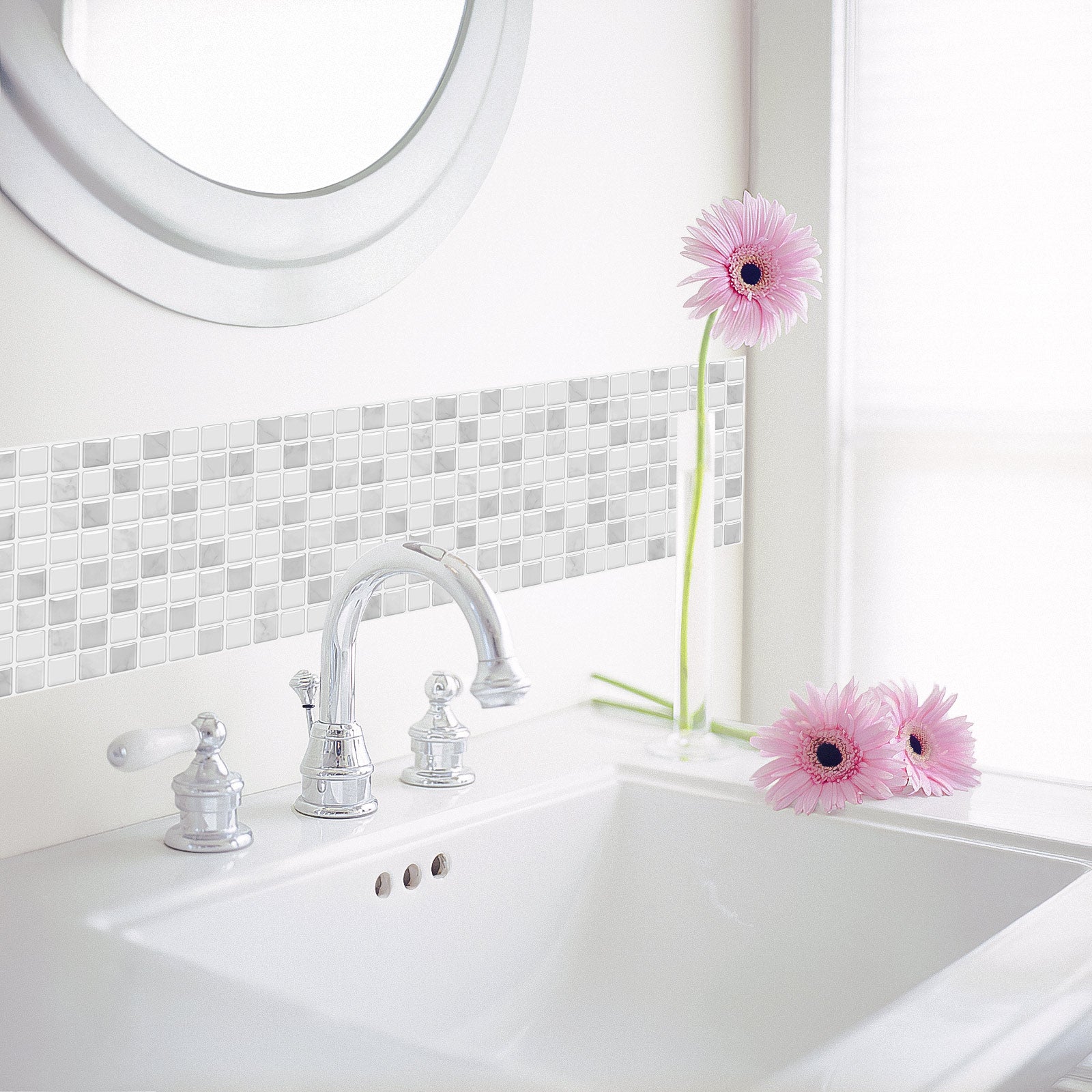 Gạch Mosaic Đá Cẩm Thạch Ốp Tường Bếp Trang Trí