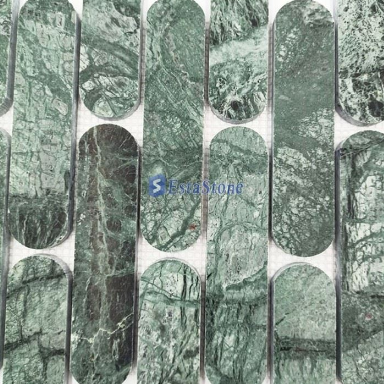 Gạch Mosaic Đá Cẩm Thạch Xanh Hình Bánh Quy Ốp Tường Nội Thất Và Trang Trí Nhà Cửa