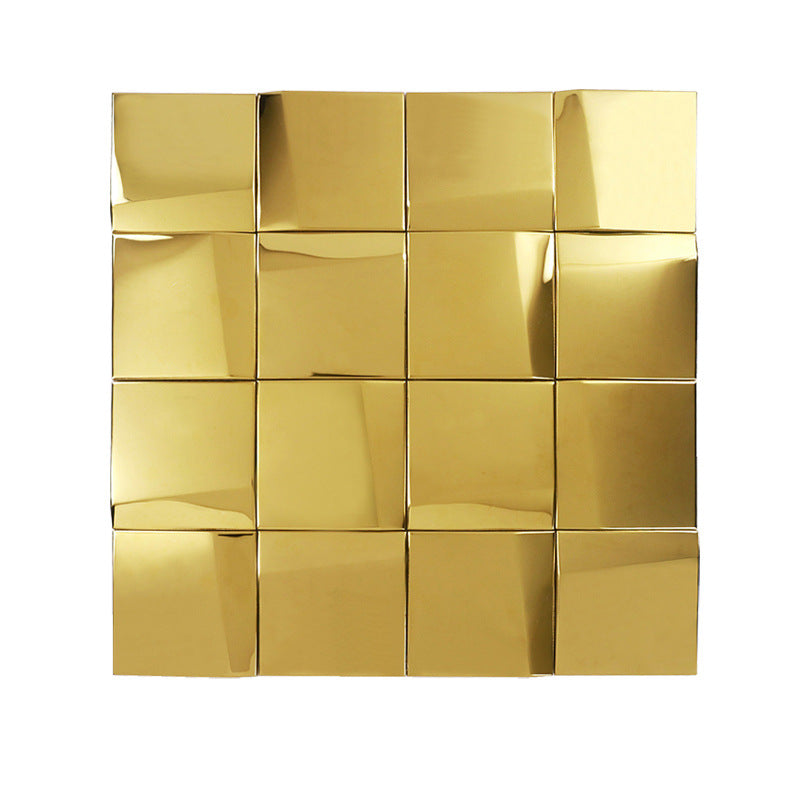 Gạch Mosaic Thép Không Gỉ 3D Họa Tiết Hình Học cho Bếp Hiện Đại, Phòng Tắm, Tường Gương, Bàn và Studio KTV của Người Nổi Tiếng Trên Mạng