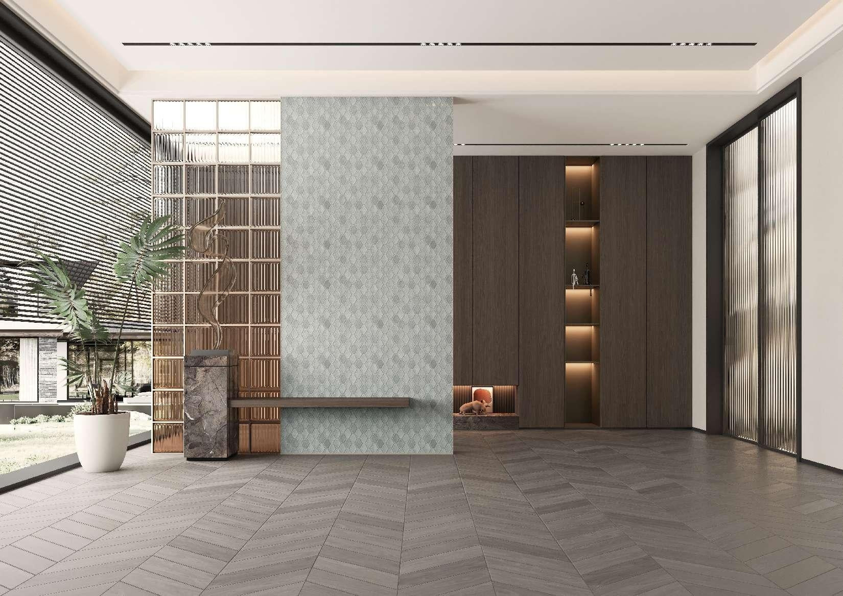 Gạch Mosaic Lục giác Gốm tráng men Phong cách Tùy chỉnh Ốp tường Bếp Phòng tắm