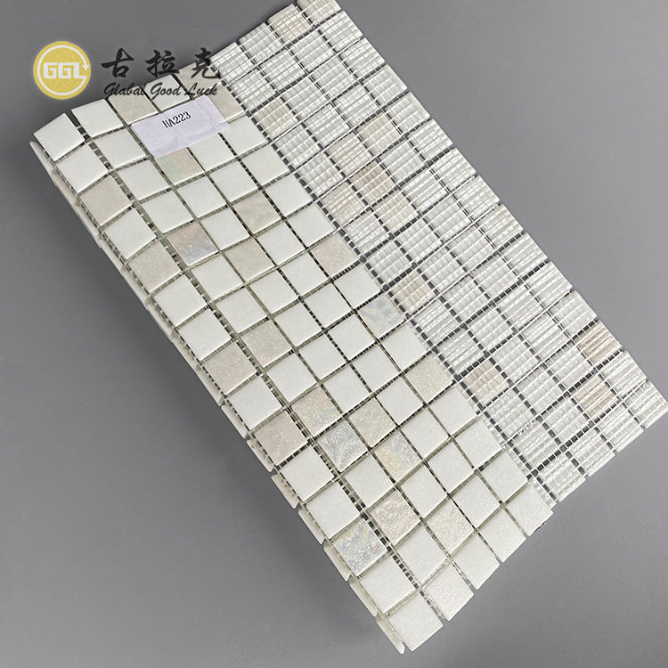 Gạch Mosaic Vuông Trắng Đa Sắc Dùng Ốp Tường Bếp, Phòng Tắm, Khách Sạn, Biệt Thự, Căn Hộ