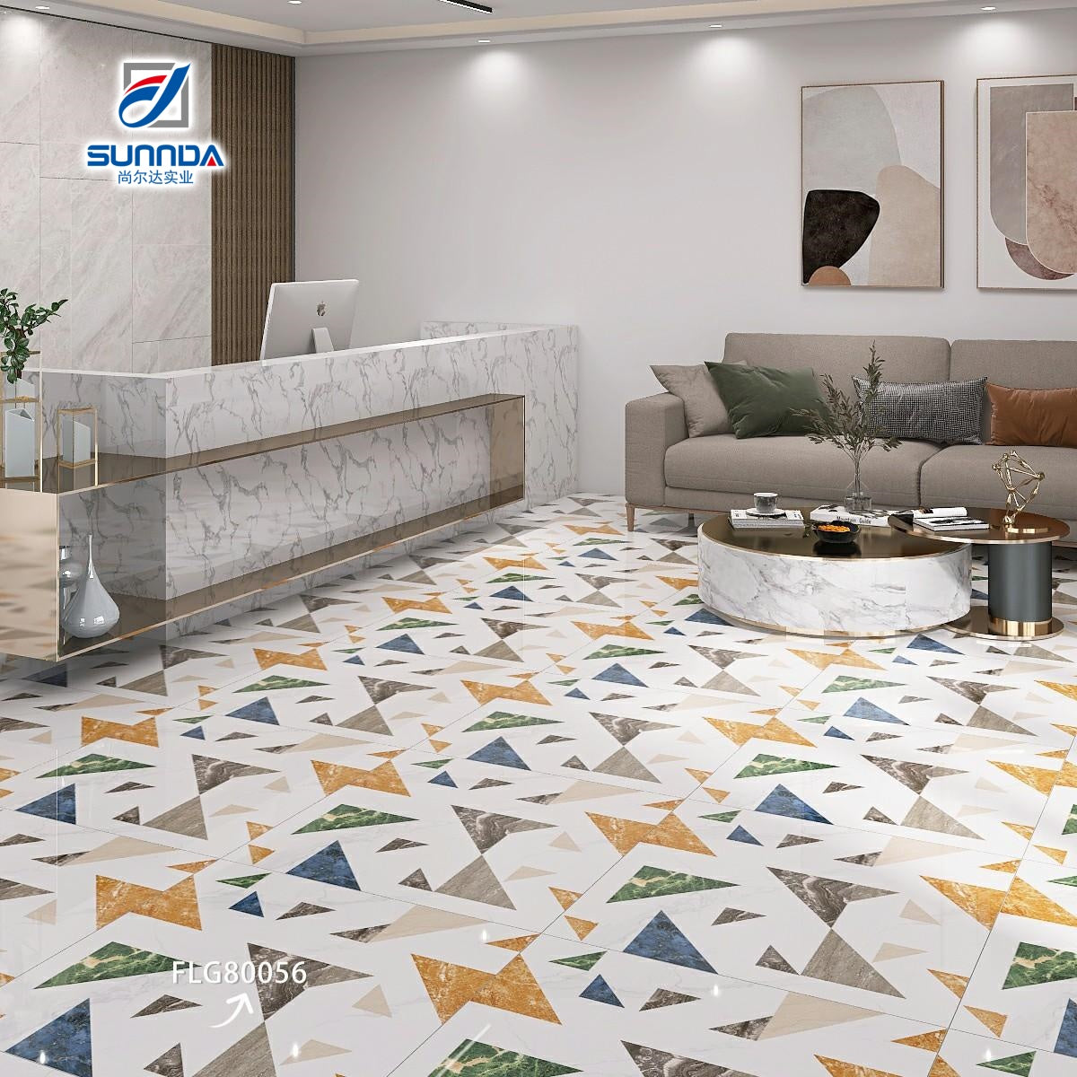 Vật liệu xây dựng Gạch Porcelain/Ceramic lát sàn và trang trí nhà cửa, men kỹ thuật số, thiết kế hoa văn, bóng mờ mềm