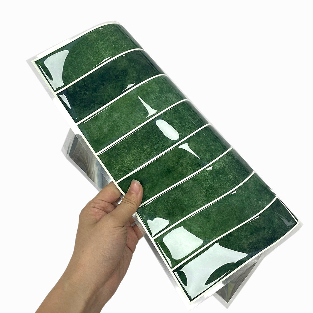 Miếng dán gạch ốp tường bếp tự dính có thể tháo rời 12 inch hình chữ nhật màu xanh lá