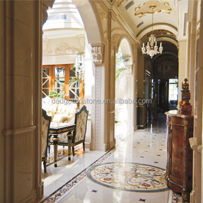 Dougbuild Sàn Cẩm Thạch Parquet Vuông Màu Be Tinh Tế