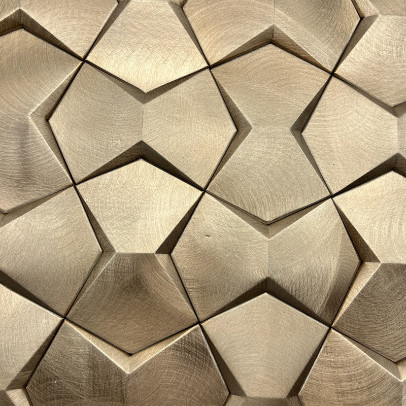 Gạch Mosaic Kim Loại 3D Màu Vàng Phong Cách Mới Phổ Biến Dành Cho Gạch Ốp Tường