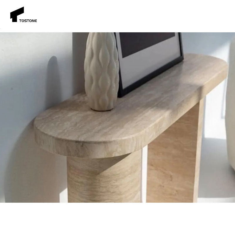 Tostone Nội thất phòng khách Bàn Console Đá Travertine Tự nhiên Lối vào