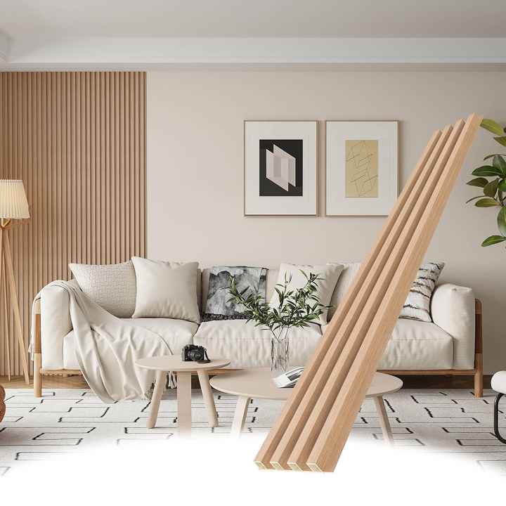 Tấm ốp tường WPC dạng sóng hiện đại bán trực tiếp từ nhà máy Tấm ốp tường bằng tre và nhựa PVC dùng để trang trí nội thất