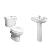Bộ chậu rửa mặt bằng gốm sứ kết hợp phòng tắm màu trắng giá rẻ Medyag