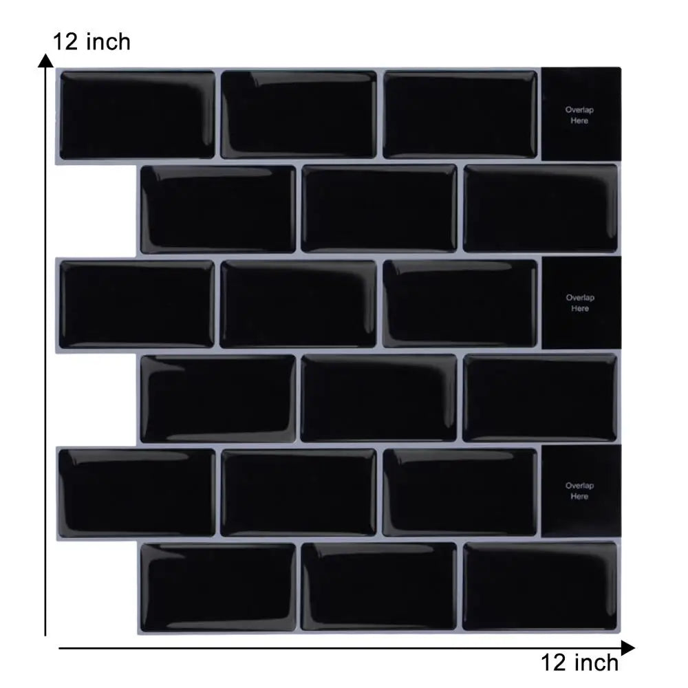 Dán Tường Backsplash 3D Metro Hiện Đại 12x12 Inch Tự Dính