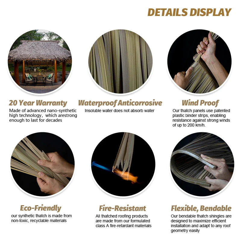 Cape Hut Decoration African Square Touch Fire Roofs From 20 Sheets Material Roof Tiles