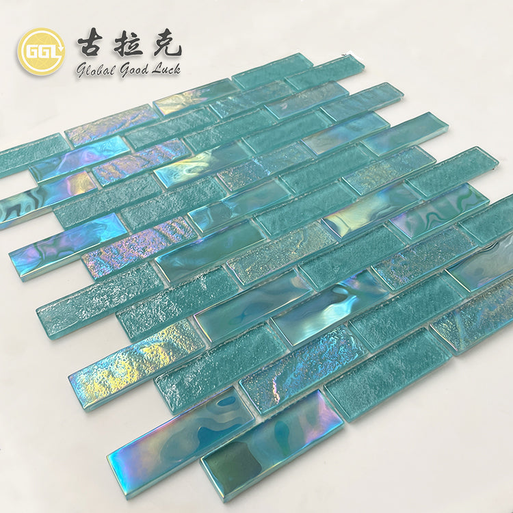 Gạch mosaic kính cầu vồng trang trí tường nội thất phòng tắm phòng khách