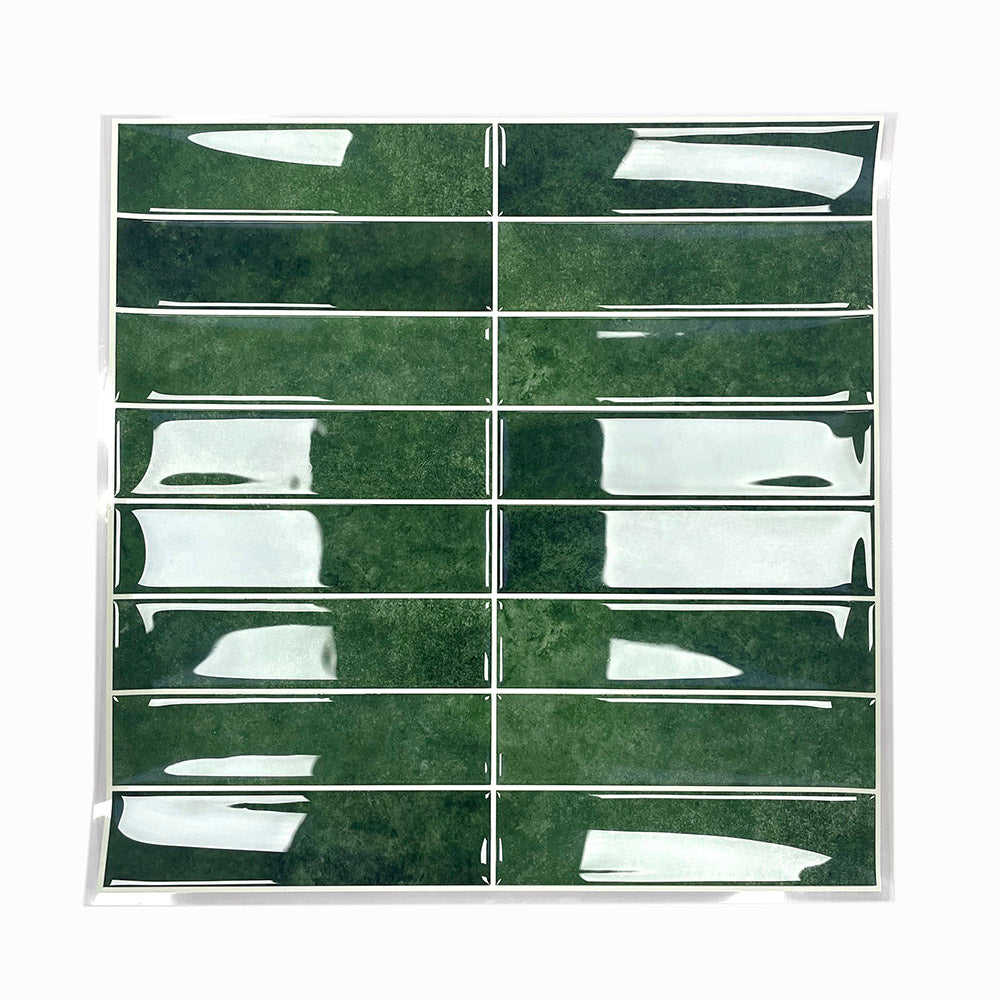 Miếng dán gạch ốp tường bếp tự dính có thể tháo rời 12 inch hình chữ nhật màu xanh lá