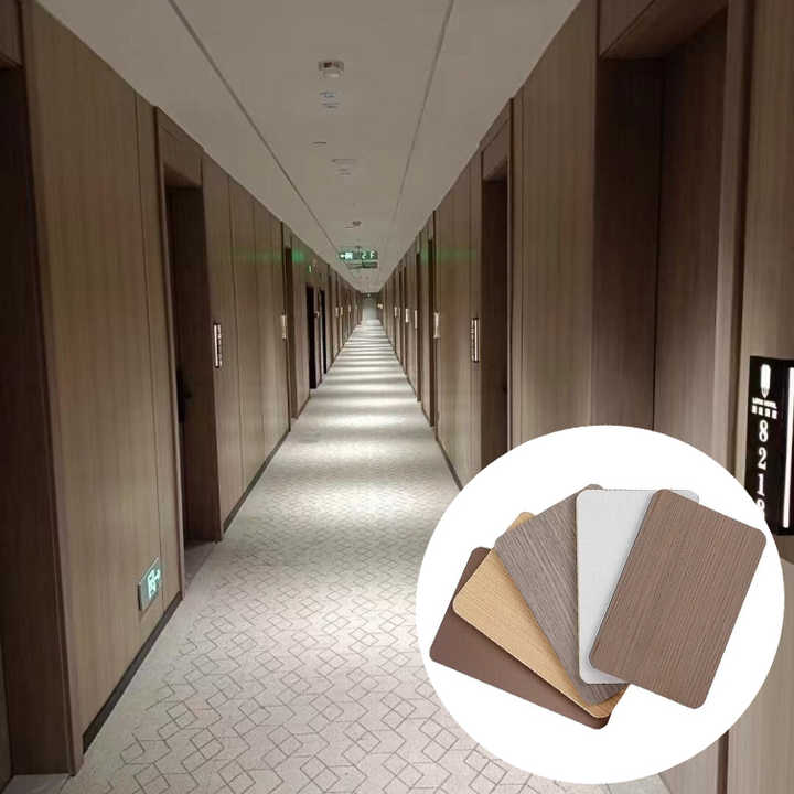 Tấm ốp tường PVC sợi than tre cứng chống thấm nước, nhẹ, bền, trang trí nội thất khách sạn