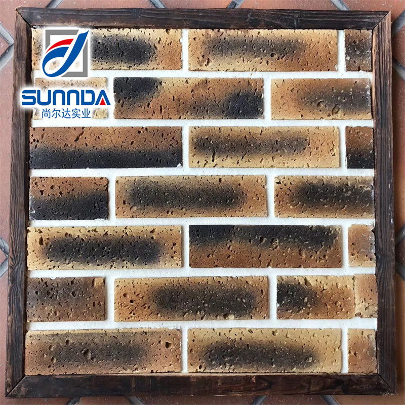 Gạch Ceramic Clinker ốp Tường Ngoại thất, Thiết kế Vân Gạch, Màu Đơn Sắc Chuyển Màu, Bề Mặt Mờ Chống Trượt, Trang Trí Mảnh Nhỏ 60X240X10