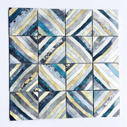 Gạch mosaic kim loại vuông in phun 3D trừu tượng tùy chỉnh dùng để trang trí tường nội thất phòng bếp và phòng khách