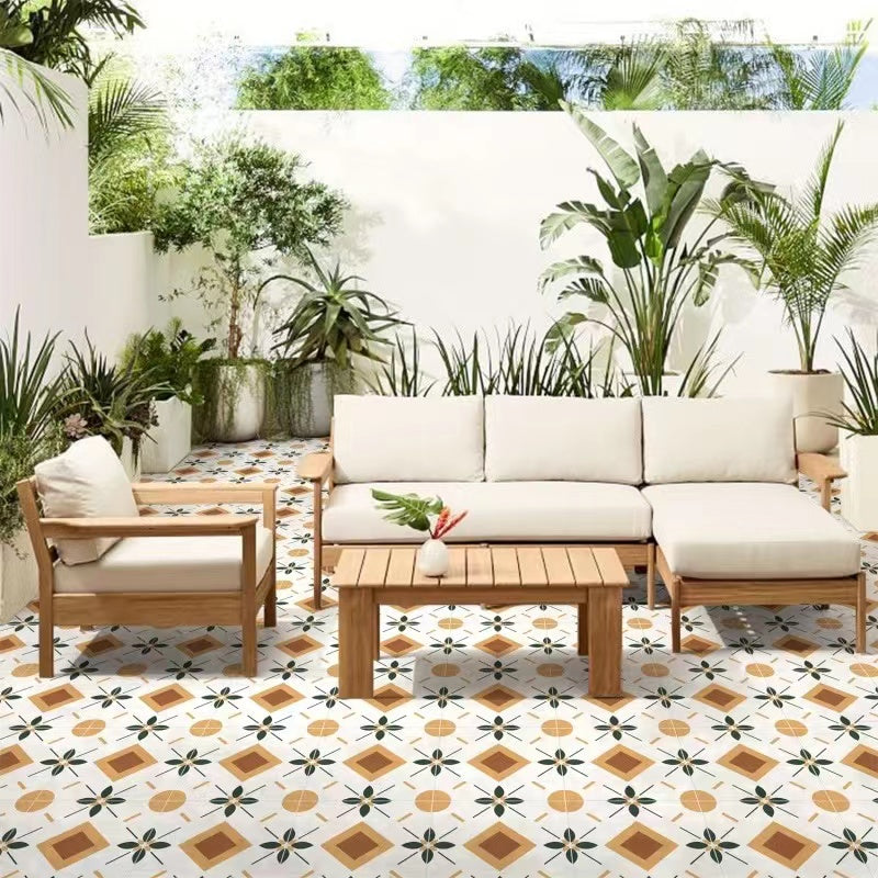 Gạch Porcelain Họa Tiết Hoa Phong Cách Đồng Quê Tươi Mát Mờ 400x400mm, Mộc Mạc, Trang Trí, Chống Trượt, Dùng Lát Sàn Và Ốp Tường