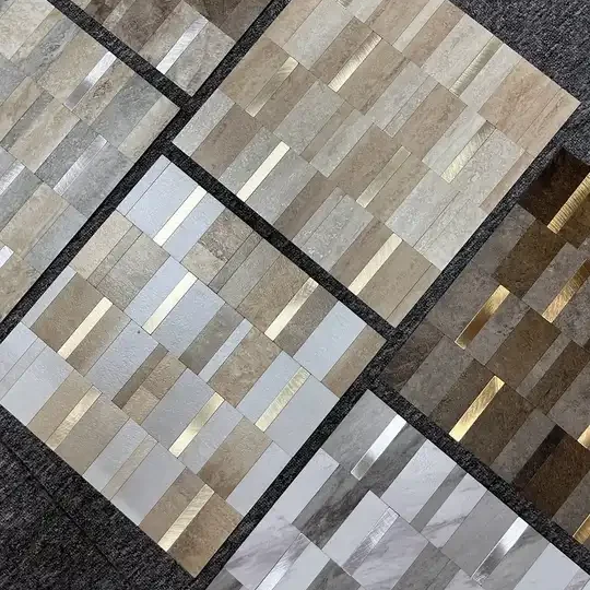 Decal Dán Sàn PVC Tự Dán Chống Thấm Nước Cao Cấp Họa Tiết Đá Cẩm Thạch Dạng Mosaic