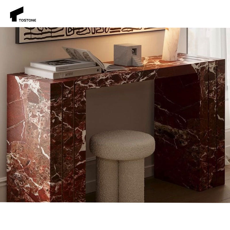 Bàn Console Đá Cẩm Thạch Pháp Rosso Levanto Tostone