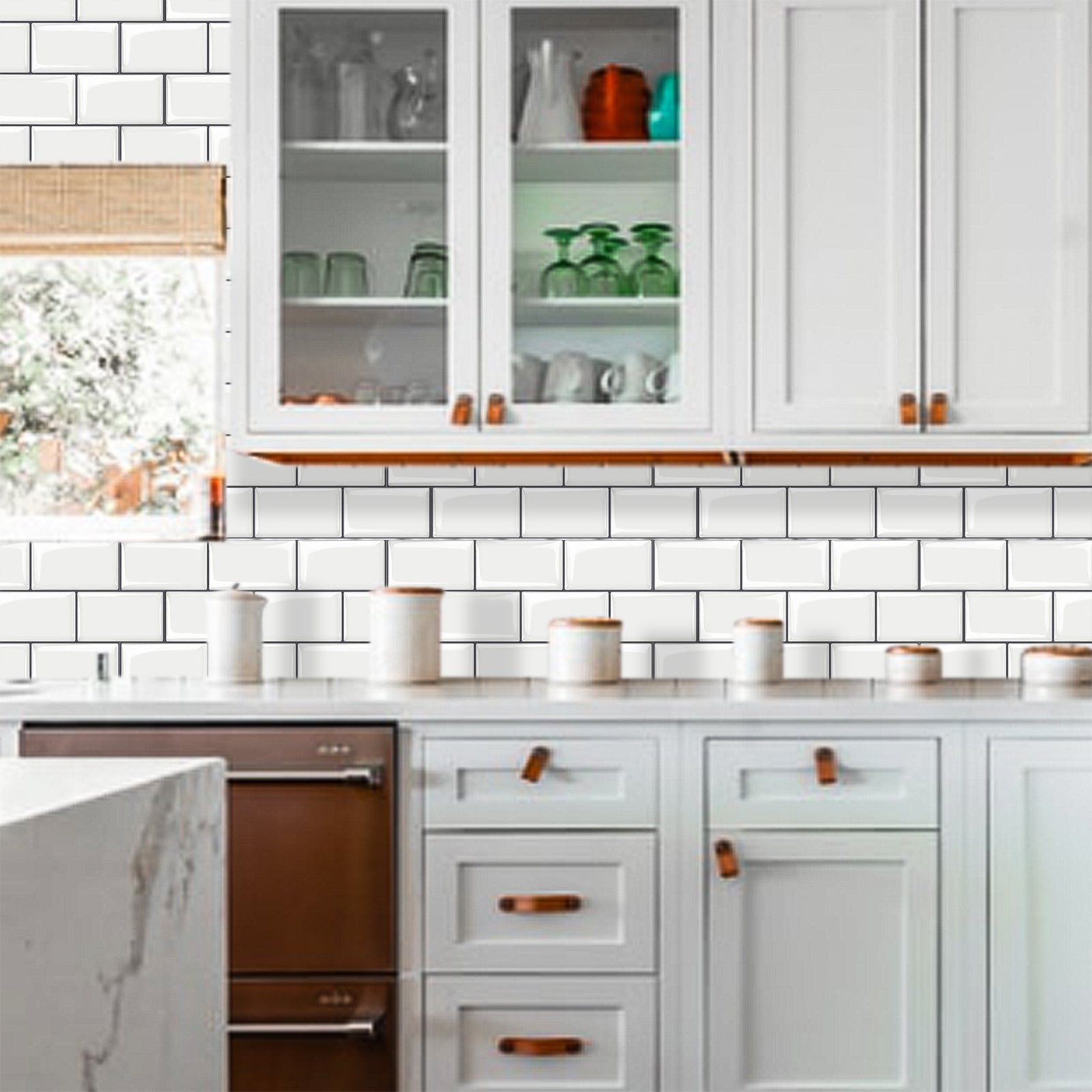 Gạch dán tường mosaic ốp bếp nâng cấp, tự dính 12x12 inch cho bếp và phòng tắm