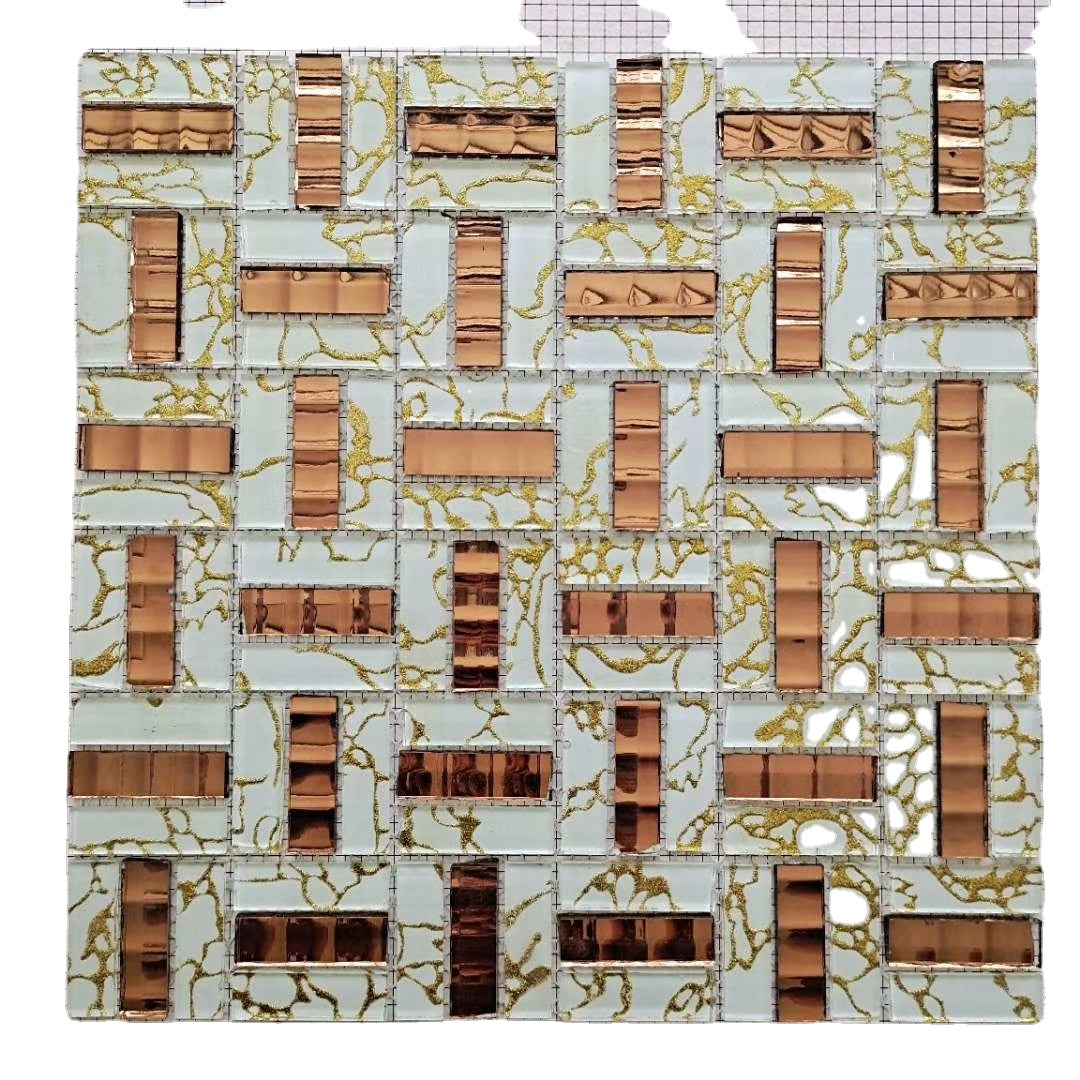 Gạch Mosaic Kính Pha Lê Hỗn Hợp Hiện Đại Trực Tiếp Từ Nhà Máy Dùng Cho Tường Nội Thất & Khách Sạn Sản Phẩm Chất Lượng Cao Cấp