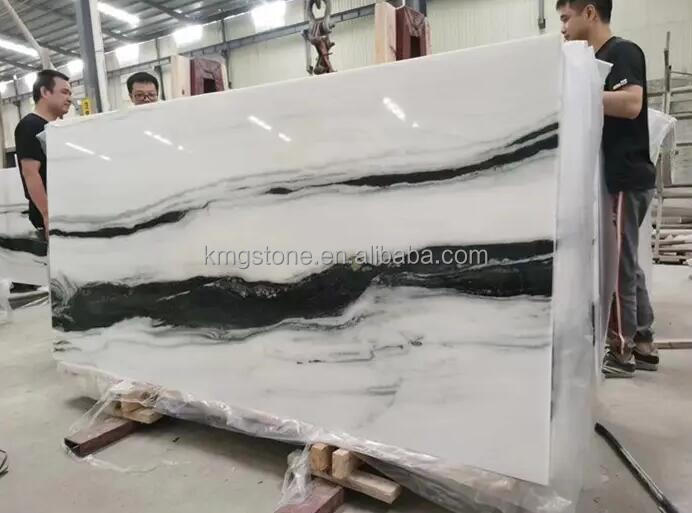 Nội Thất Đá Tương Lai Bàn Trà Đá Cẩm Thạch Trắng Panda Chân Đế Thấp Phòng Khách Sang Trọng Tự Nhiên Tùy Chỉnh