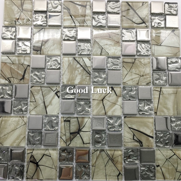 Gạch Mosaic Thủy Tinh Kính Pha Lê Ốp Tường Bếp
