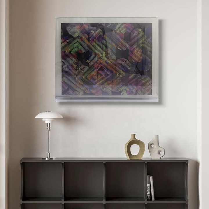 JZ Home Decor Nghệ thuật đa phương tiện với hộp Acrylic Tranh vải Giclee trừu tượng in 3D Áp phích nghệ thuật treo tường
