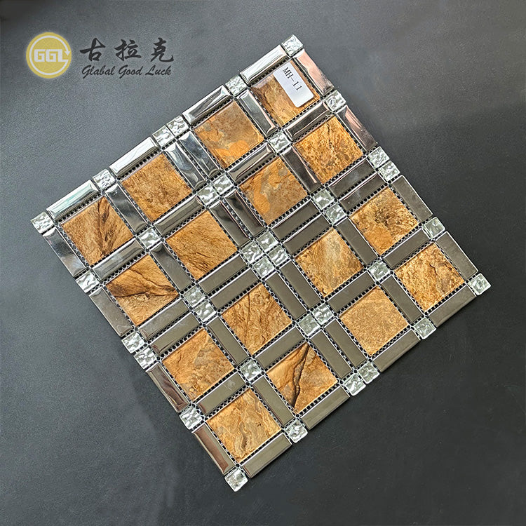 Gạch Mosaic Thủy Tinh Tông Màu Đất & Kim Loại Sang Trọng Dùng Trang Trí Tường Nội Ngoại Thất Và Cho Hồ Bơi Trong Nhà