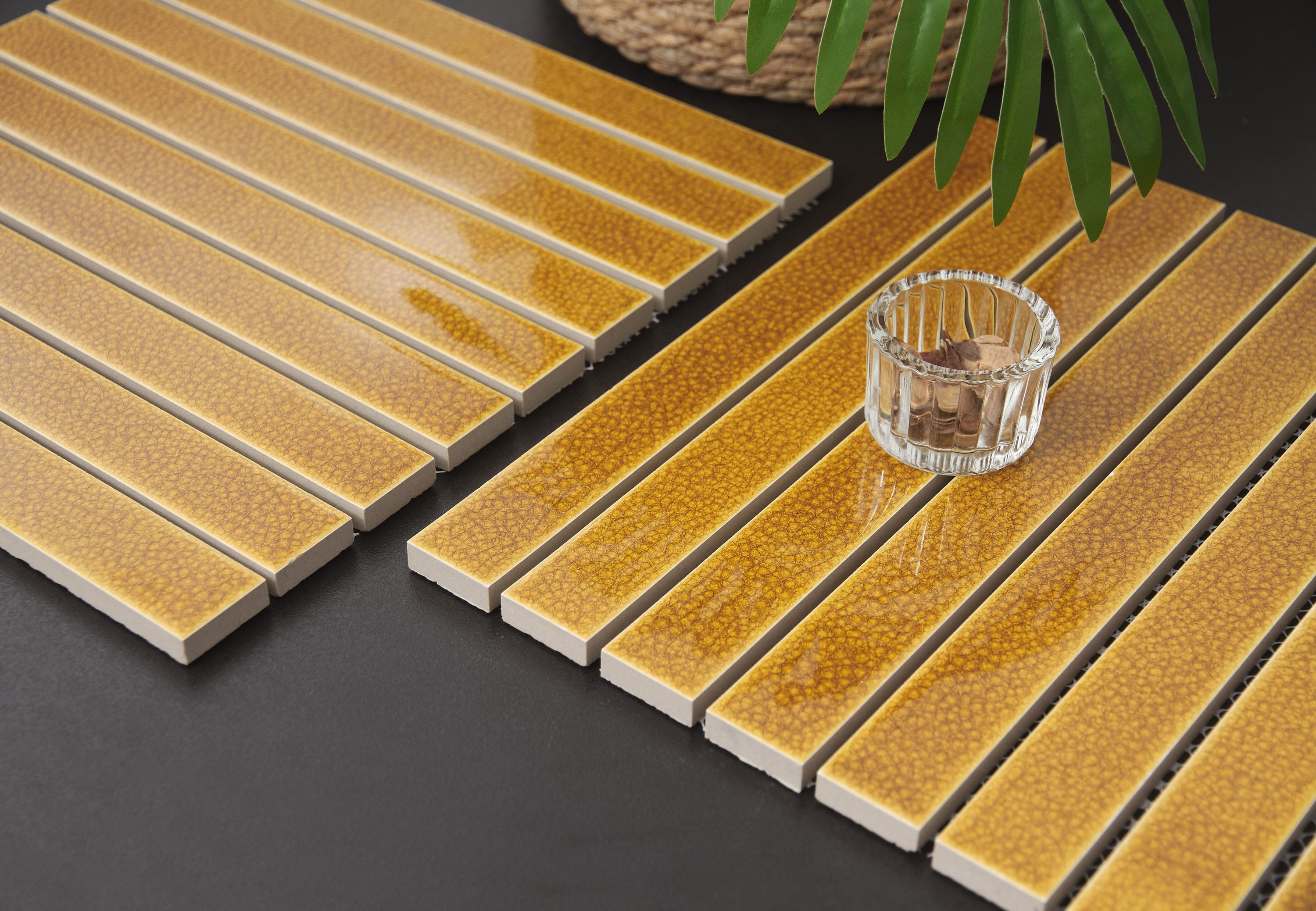 Gạch Ốp Tường Nội Thất Gốm Mosaic Hiện Đại Tối Giản Thanh Dài Nhỏ Vân Băng Cho Bếp, Phòng Tắm, Quầy Bar