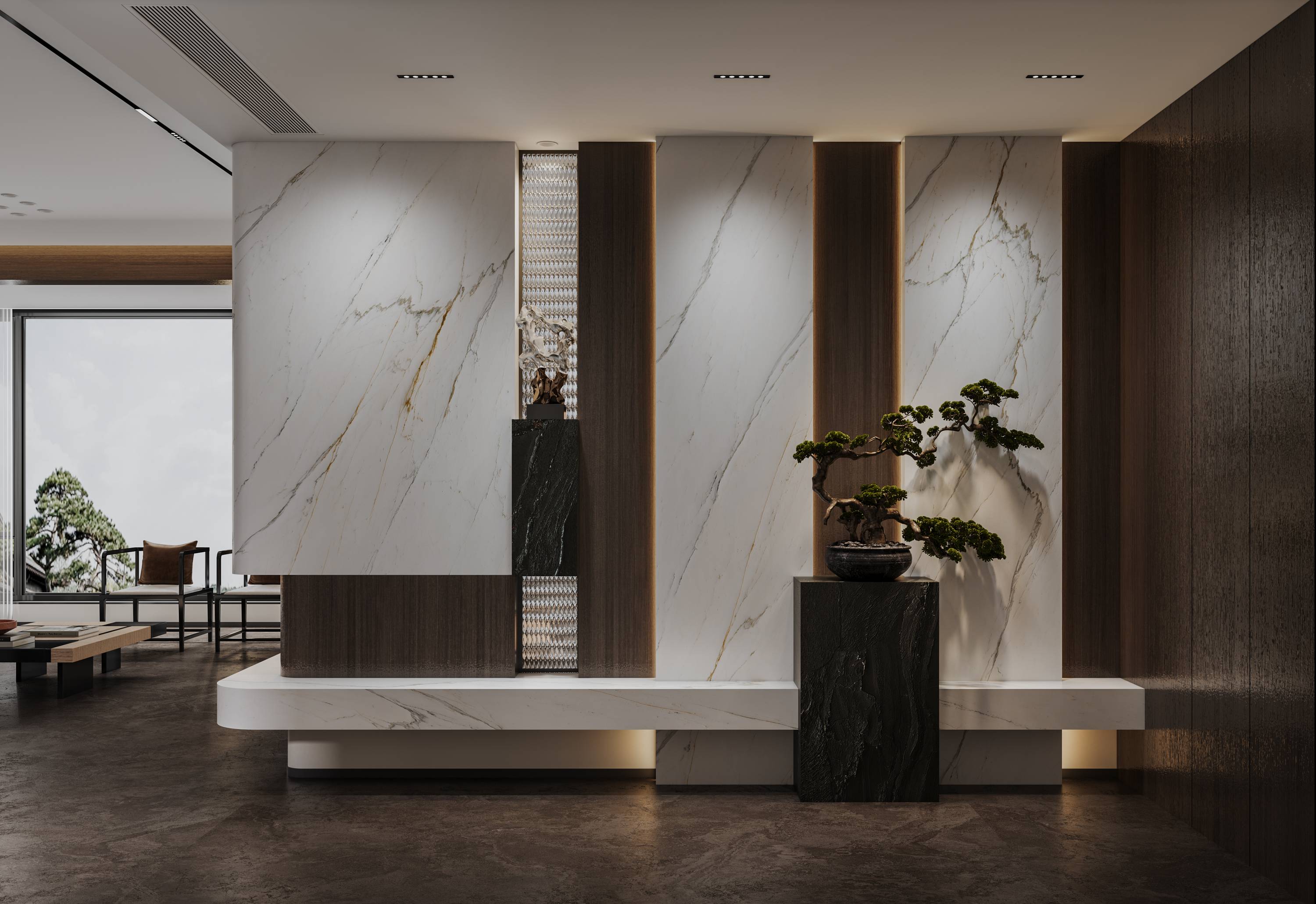 Đá nung kết họa tiết tinh xảo màu vàng cho tấm sứ