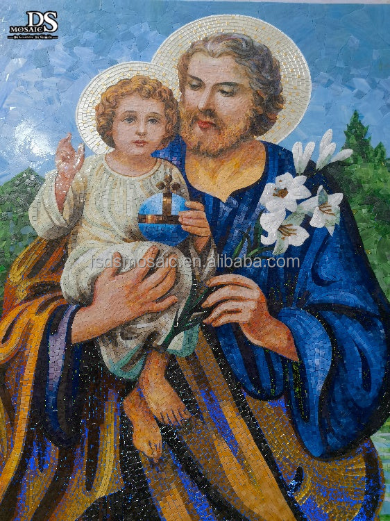 Tranh khảm kính cắt tay họa tiết người trên tường nội thất tùy chỉnh