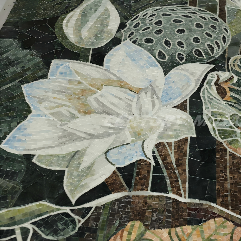 Tranh Khảm Đá Tự Nhiên Thủ Công Centurymosaic Hoa Văn Đẹp