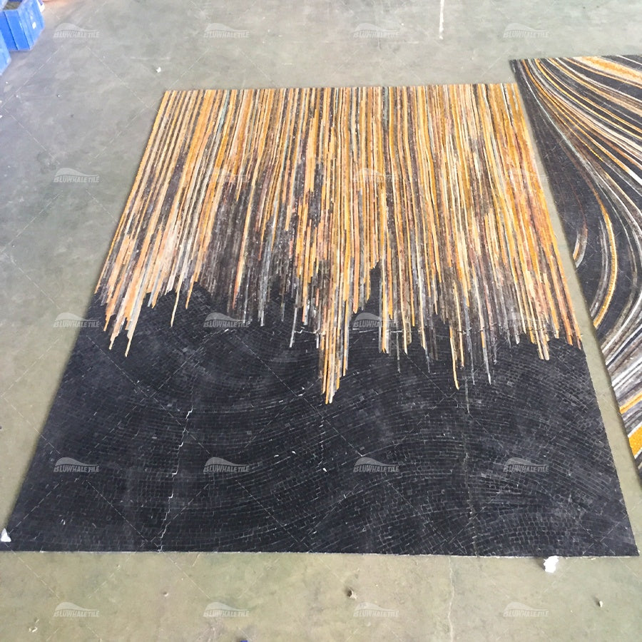 Tranh khảm hoa 3D thủ công ốp tường bể bơi