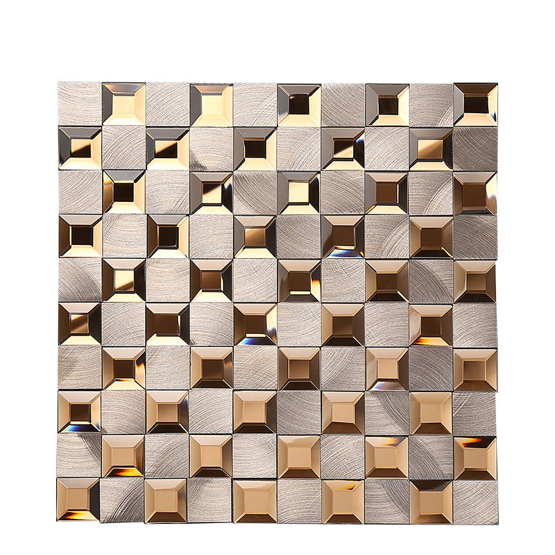 Gạch Chống Trượt Mosaic Kính Sứ Vàng Mạ Bạc Sang Trọng Châu Âu, Tường Nền Hiện Đại Cho KTV, Sảnh Khách Sạn, Quầy Bar