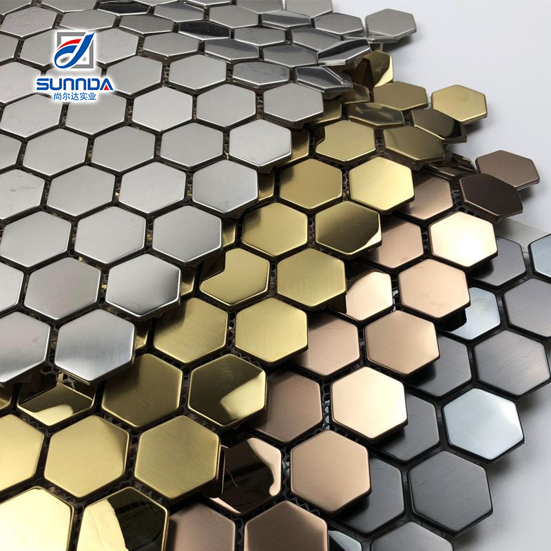 Gạch Mosaic Trang trí Kính Vàng, Kim loại, Gốm và Đá