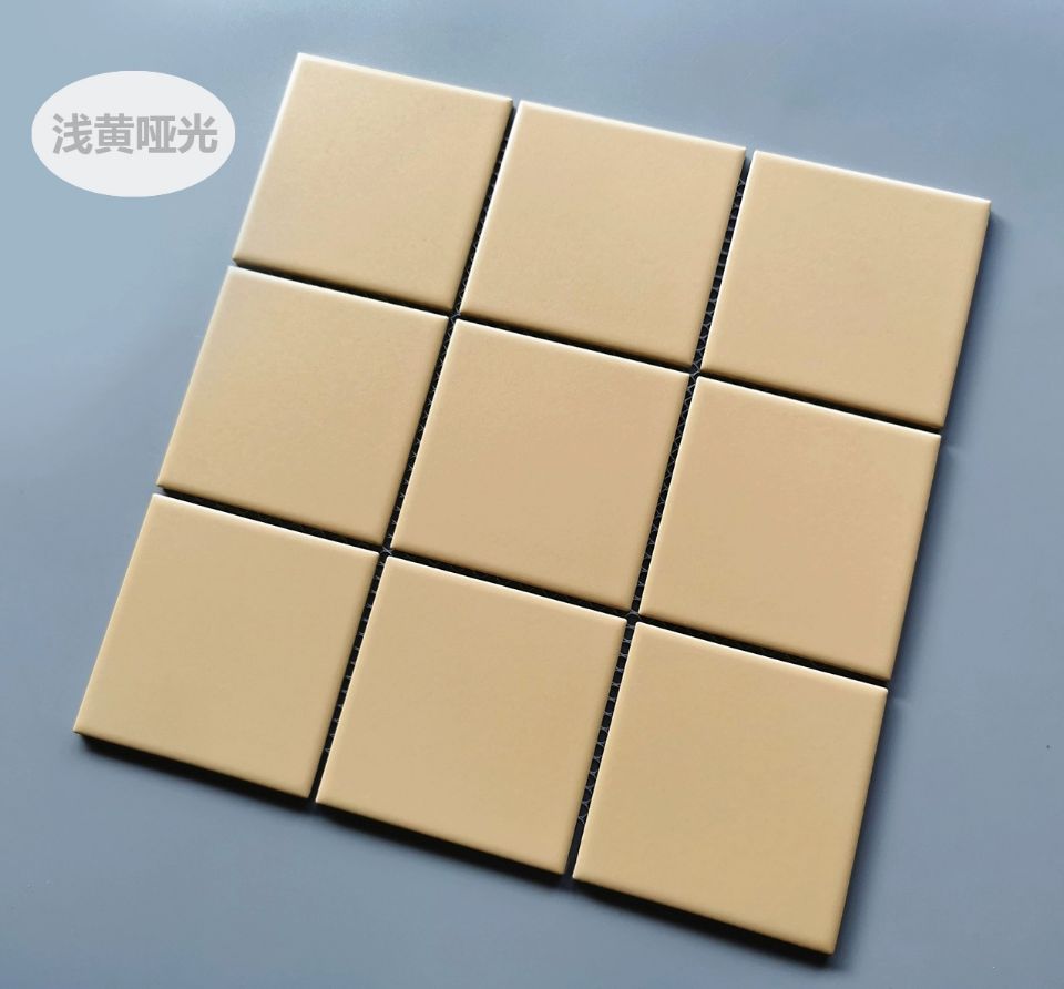 Gạch Mosaic Sứ Tráng Men Màu Đất Mờ Gắn Lưới 10x10 Ốp Tường Trang Trí Trong Nhà 300x300mm