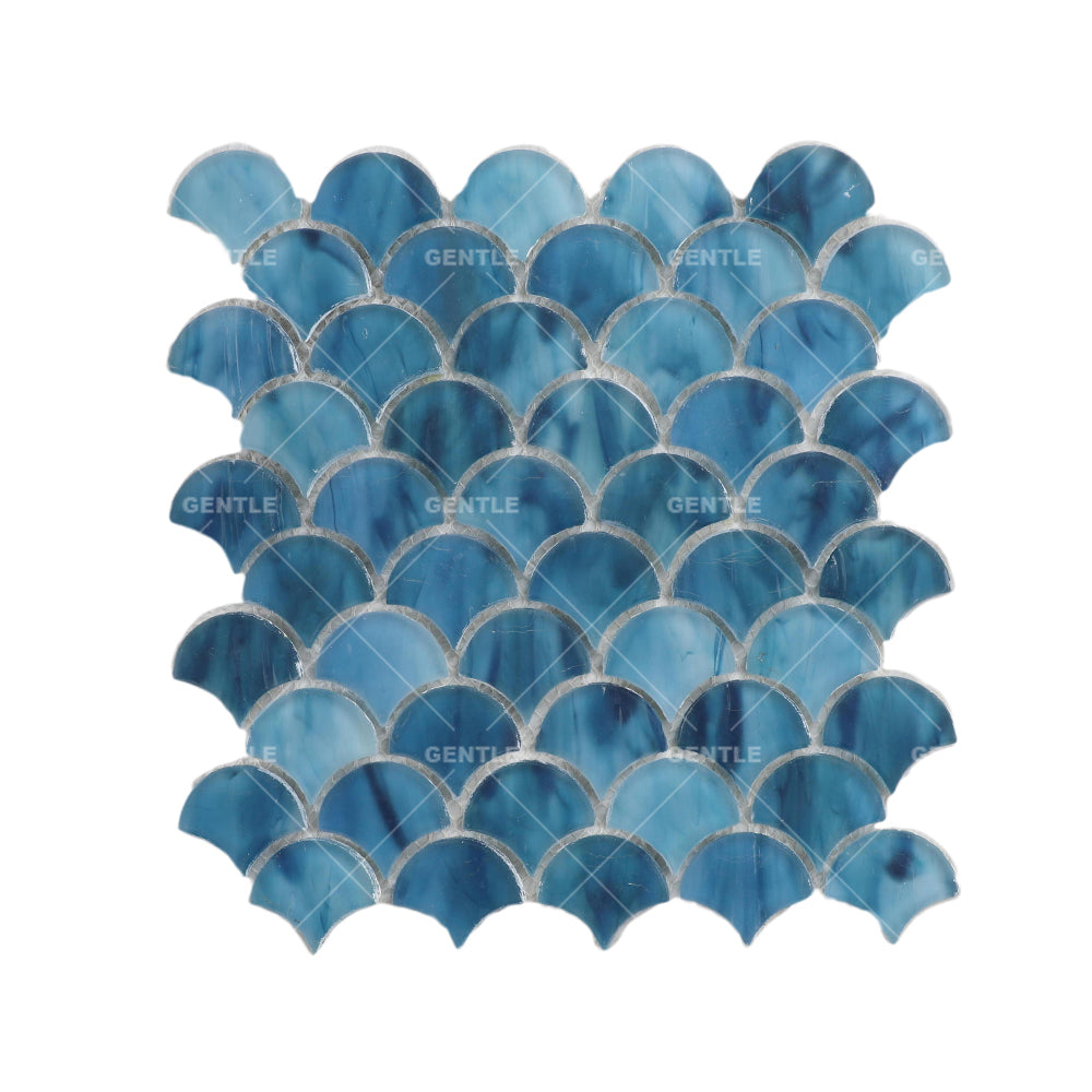 Gạch Ốp Tường Nội Thất Mosaic Xanh Óng Ánh Trang Trí Bếp Phòng Tắm Dự Án Khách Sạn