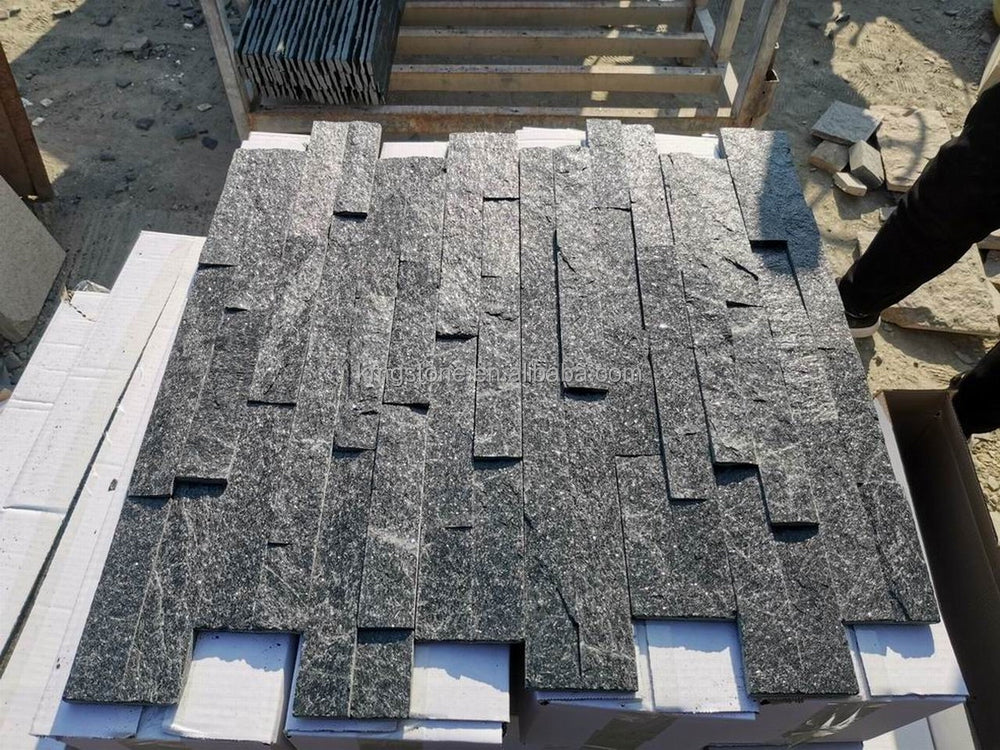 Tấm Ốp Tường Đá Quartzite Đen Ngoài Trời Sang Trọng – Thẩm Mỹ Cao Cấp với Thiết Kế Đá Phiến Cao Cấp