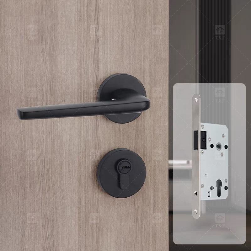 Tay nắm cửa gỗ từ tính im lặng vàng sang trọng có khóa phòng ngủ tách rời, thiết kế hiện đại dùng trong nhà dành cho biệt thự