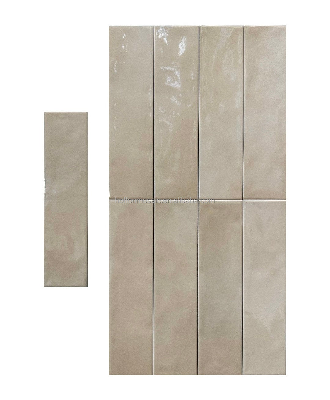 Gạch Mosaic Sứ Subway Kem Xám Phong cách Cổ điển