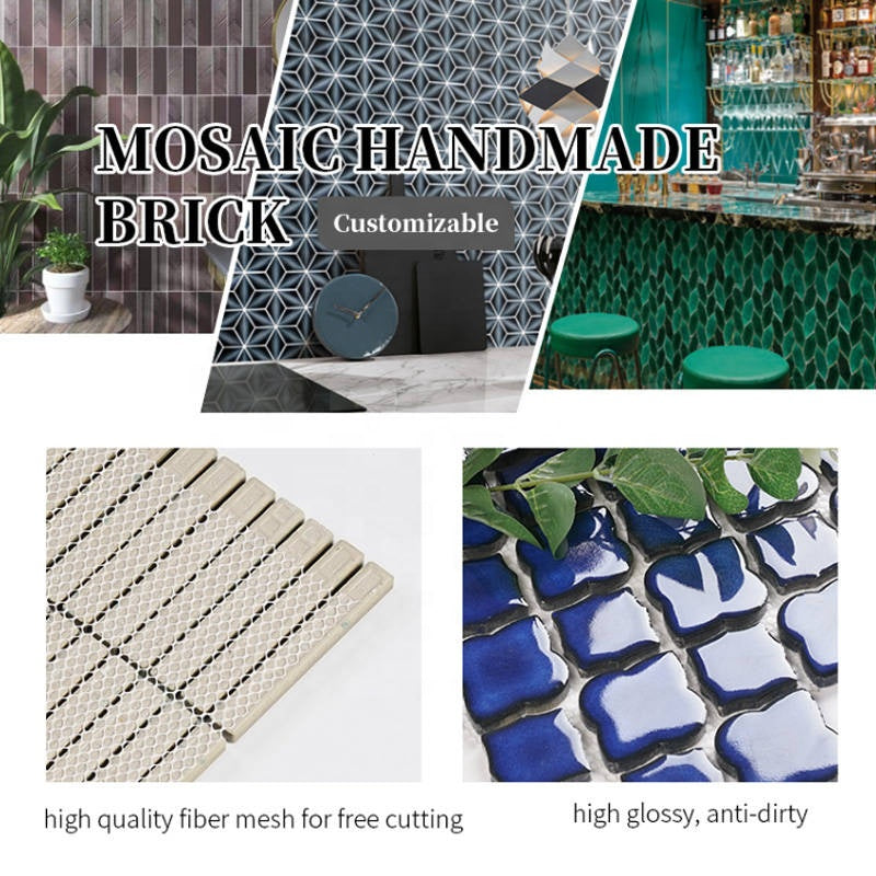 Gạch men sứ mosaic ốp tường phòng tắm và nhà bếp