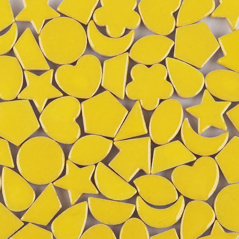 Gạch Mosaic Gốm Sứ Đa Sắc Màu Hỗn Hợp, Nhiều Hình Dạng (Sao, Trăng) Dành Cho Thủ Công Trẻ Em Chủ Đề Mặt Trăng, 100g