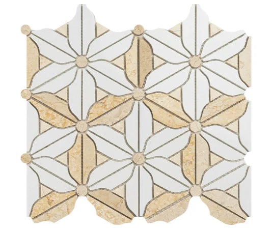 Mosaic Hoa Đá Tự Nhiên Trang Trí Bể Bơi Xanh