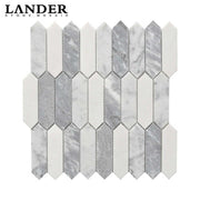 Gạch ốp tường phòng tắm trang trí bằng đá cẩm thạch tự nhiên Carrara màu trắng
